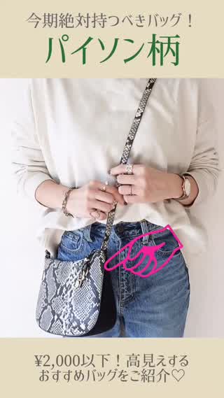 【H&M】¥2,000以下♡トレンドのパイソン柄バッグ