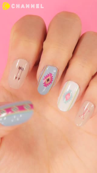 １００円シールで簡単♡ボヘミアンネイル