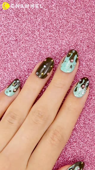 Refreshingly cute ♡ Mint Chocolate Nails