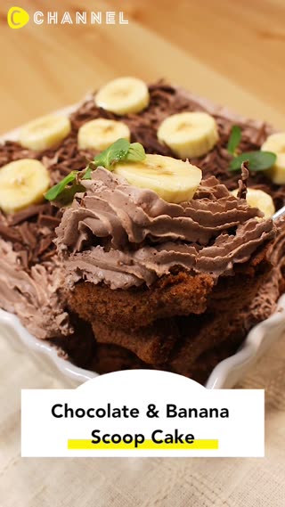 Chocolate & Banana Scoop Cake