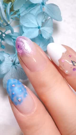 梅雨の季節におすすめ！紫陽花ネイル