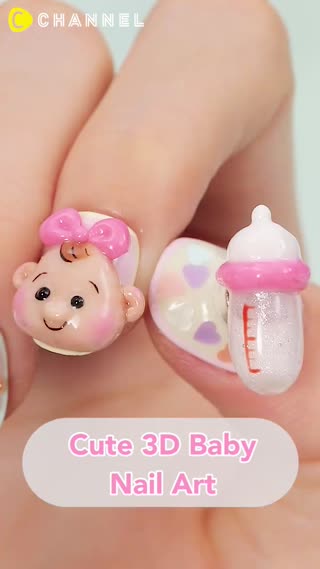 Cute 3D Baby Nail Art