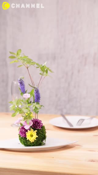 用海綿做其實很簡單♪ 苔玉風花藝