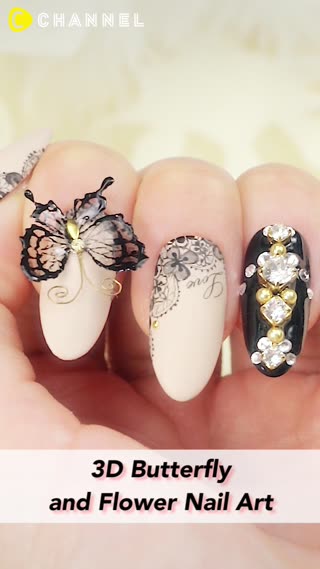 Download So Elegant 3d Butterfly Nails C Channel