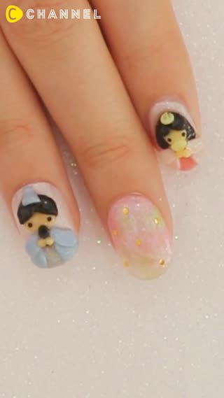 3Dひな人形で注目独り占め♡パステルおひなさまネイル