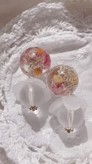 【レジンDIY】春色！ポジティブカラーで耳元を明るく！