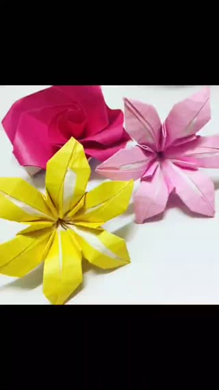 折り紙で立体の花