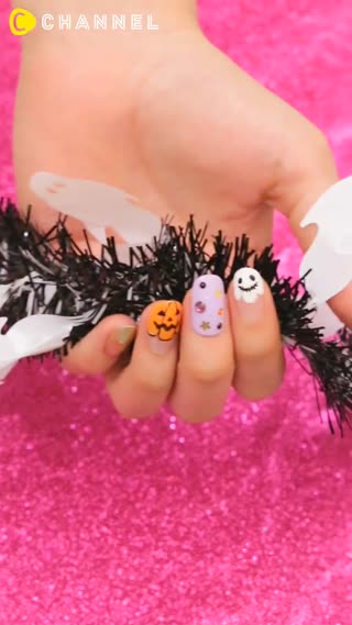 微微露出臉的妖怪♡萬聖節妖怪指彩