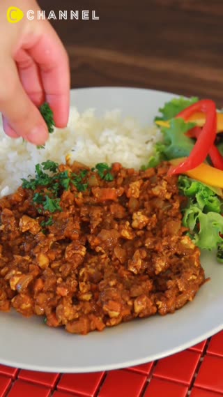 こっそりヘルシー♡　お豆腐入りキーマカレー