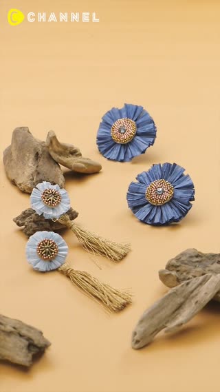 DIY Azul Paper Raffia Earrings ♡