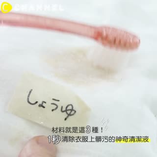 材料就是這3種！1秒清除衣服上髒污的神奇清潔液
