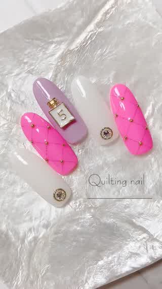 【ぷっくりさせずに作る？？】キルティング風ネイル