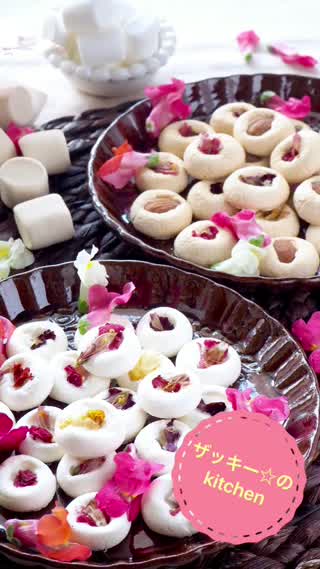 並べて焼くだけ！押し花クッキー