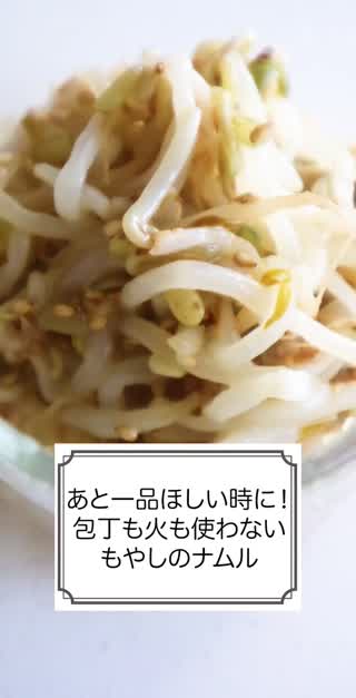 あと一品ほしい時に！包丁も火も使わないもやしナムル