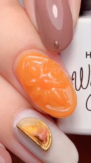 爪先にお菓子 オレンジ味のキャンディネイル C Channel