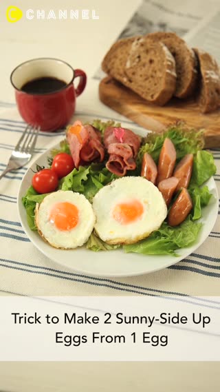 Trick to Make 2 Sunny-Side Up Eggs From 