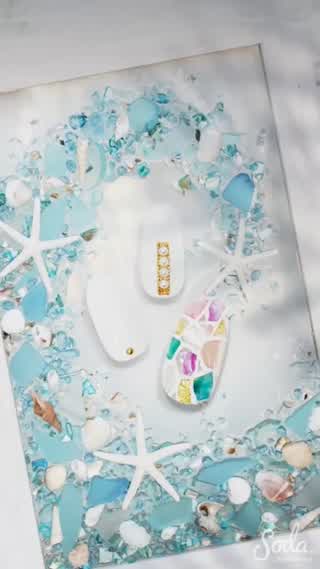 【ひんやり可愛い】シーグラスネイル