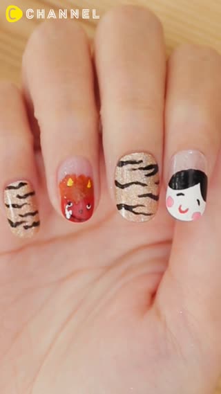 鬼ちゃんがかわいい☆節分ネイル