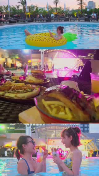 オシャレでご飯もとっても美味しいニューオータニのナイトプール！