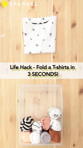 Life Hack - Fold a T-shirts in 3 SECONDS
