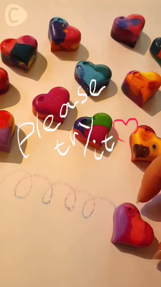 好可愛♡回收重製的心型蠟筆