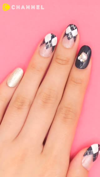 說到冬天就想到這個！可自創的人氣菱形格紋指彩