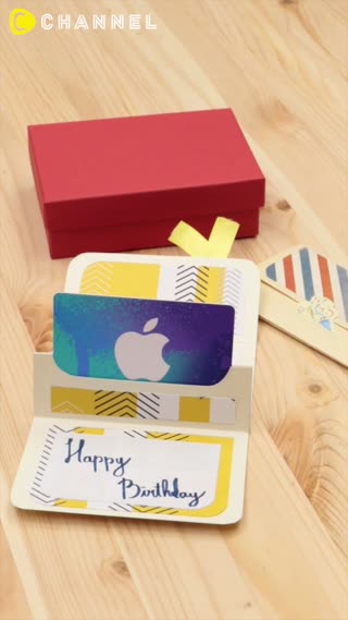 ไอเดียเก๋ๆ การ์ดป๊อปอัพใส่บัตรของขวัญ 