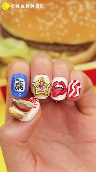 เพ้นท์เล็บปังเวอร์ ต้องลายแฮมเบอร์เกอร์ 