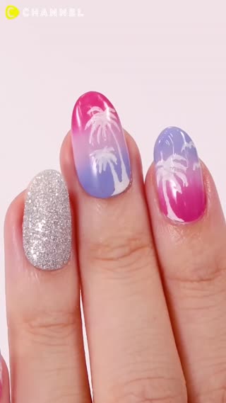 Coconut Tree Nail Art