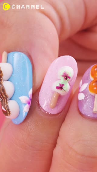 ♡ Cherry Blossom Mochi Dango Nails 🍡