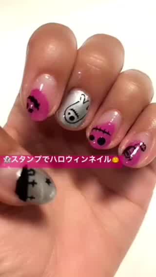 【アートがニガテでも！スタンプでカンタンにハロウィンネイル】