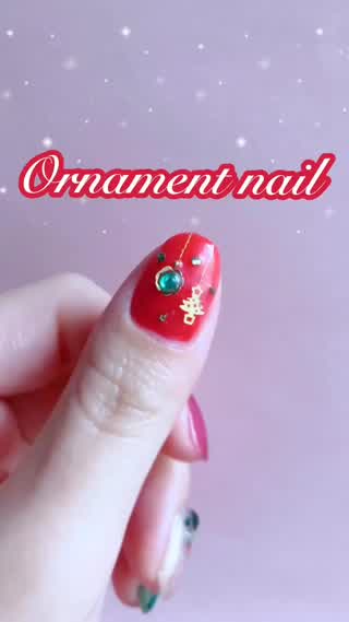 【クリスマスネイル④】セリア購入品②を使ったオーナメントネイル
