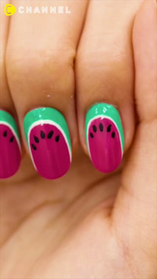 เพ้นท์เล็บลายแตงโมสิ น่ารักไม่เหมือนใคร