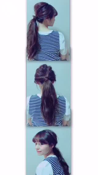 結び目隠しでワンランクアップ♡なポニーテール。