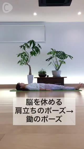 脳を休める 肩立ちのポーズ→鋤のポーズ