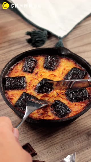 そうめんが大変身！焼きチョコケーキ