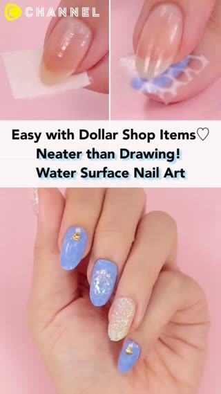 Easy Water Surface Nail Art with Dollar 