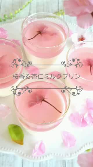 桜香る杏仁ミルクプリン