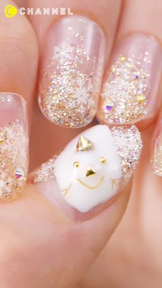Ephemeral friend... Melting Snowman Nail
