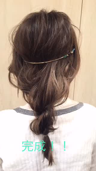 簡単カジュアルアレンジ♡ロープ編み×ポニーテール×カチューシャ