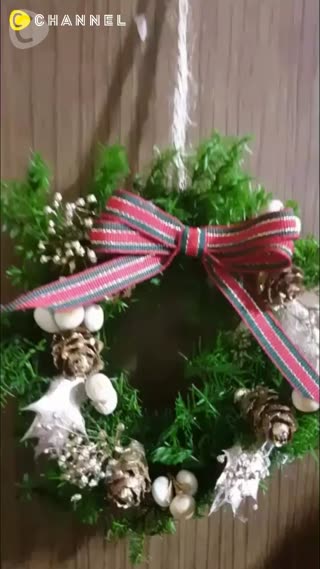 DIY乾燥花聖誕花圈/耶誕花圈 
