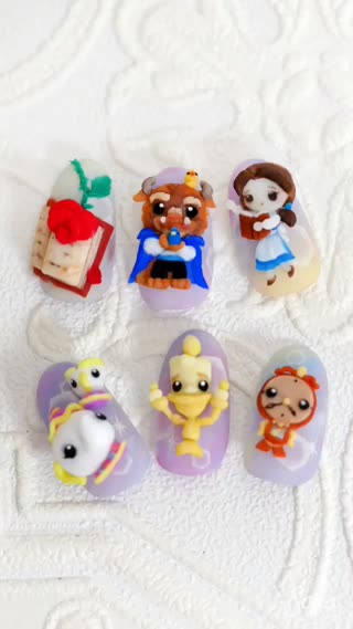 美女與野獸立體指彩