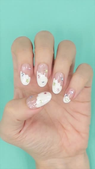 เล็บลายก้อนเมฆ เพ้นท์ง่ายๆด้วยไม้จิ้มฟัน