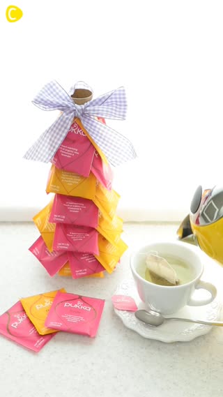 紅茶とラップの芯で簡単☆ティーパックツリー