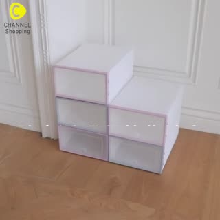 升級加大防塵透明翻蓋收纳鞋盒