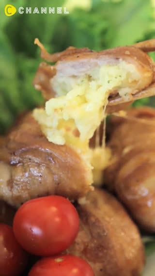 มันบดไส้ชีสพันเบค่อน 