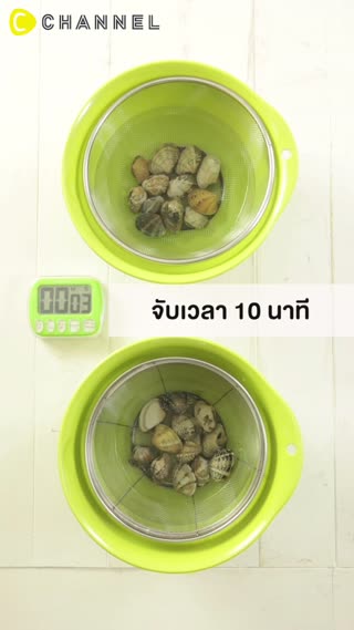 เทคนิคล้างหอยตลับให้สะอาดหมดทรายใน10นาที