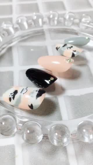 【甘辛MIX】カジュアルな春のカモフラージュ柄ネイル