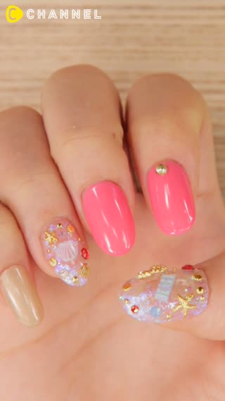 綺麗な砂浜みたい♡シーシェルクリアネイル