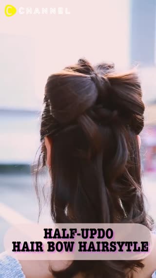 HALF-UPDO  HAIR BOW HAIRSYTLE 